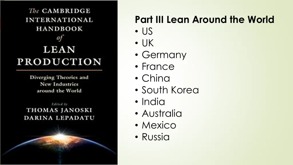 part iii lean around the world us uk germany