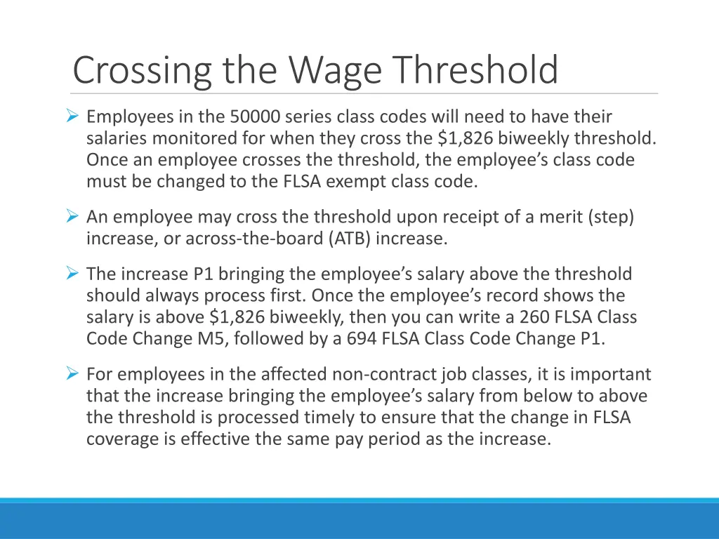 crossing the wage threshold