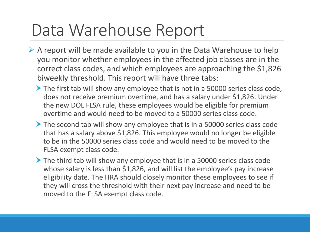 data warehouse report