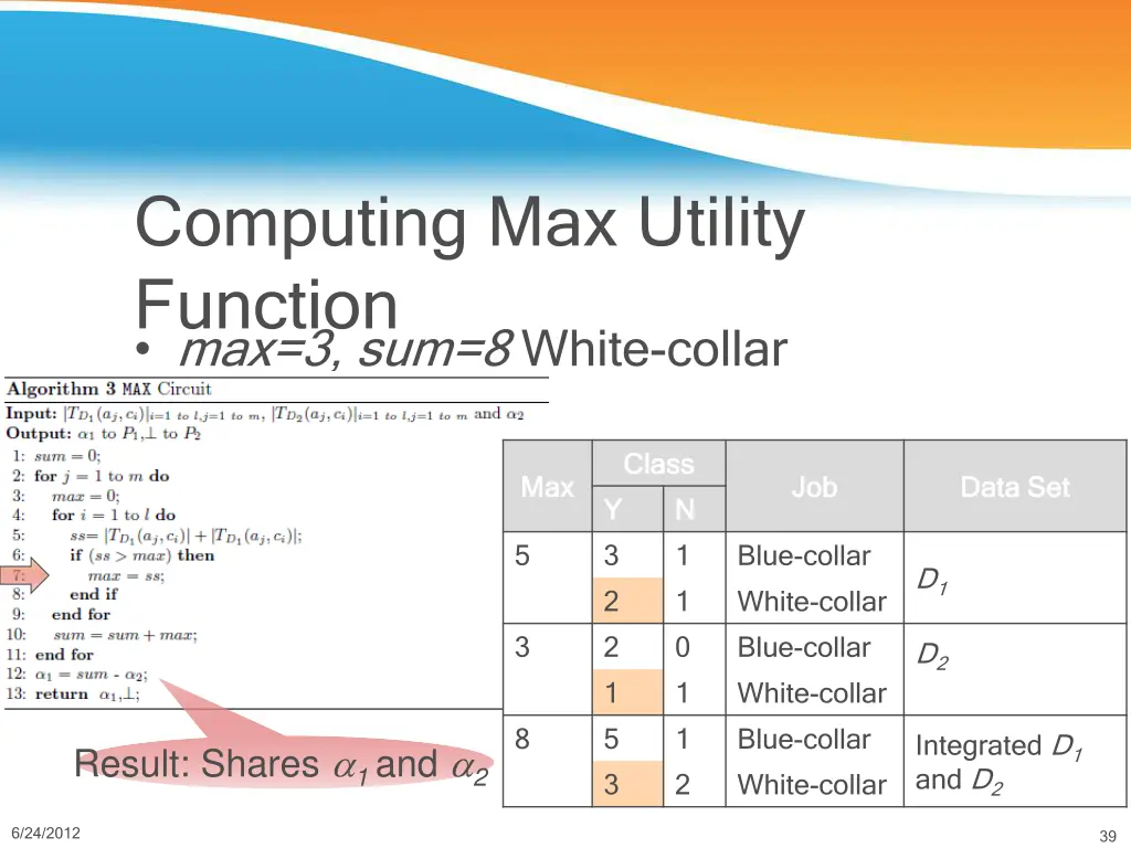 computing max utility function max 3 sum 8 white