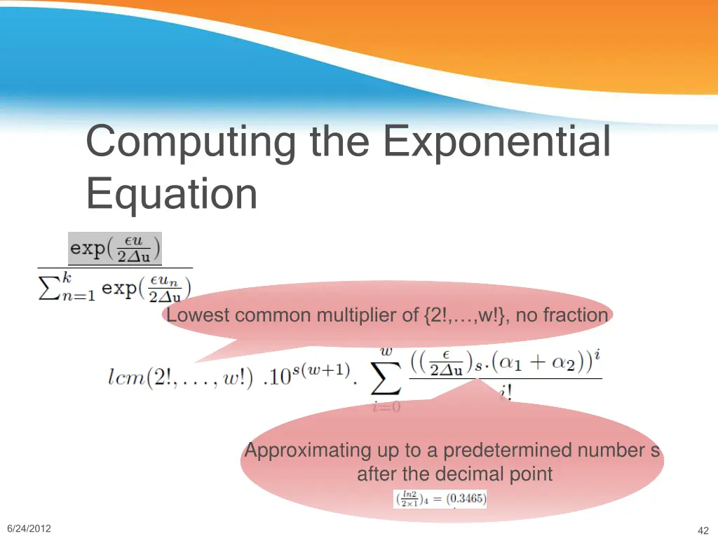 computing the exponential equation 2