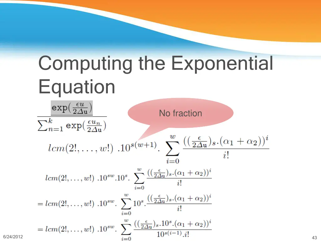 computing the exponential equation 3