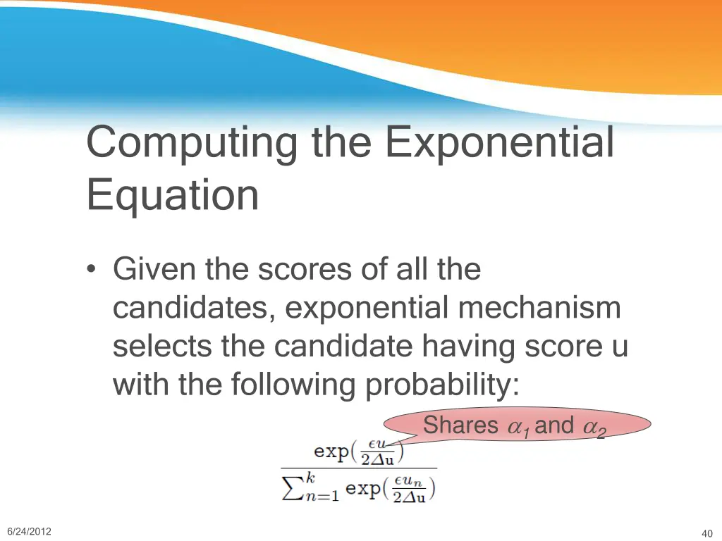 computing the exponential equation