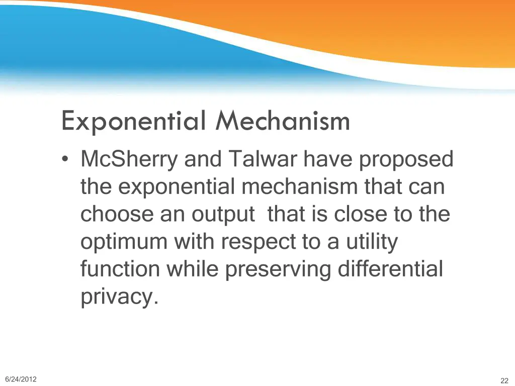 exponential mechanism mcsherry and talwar have