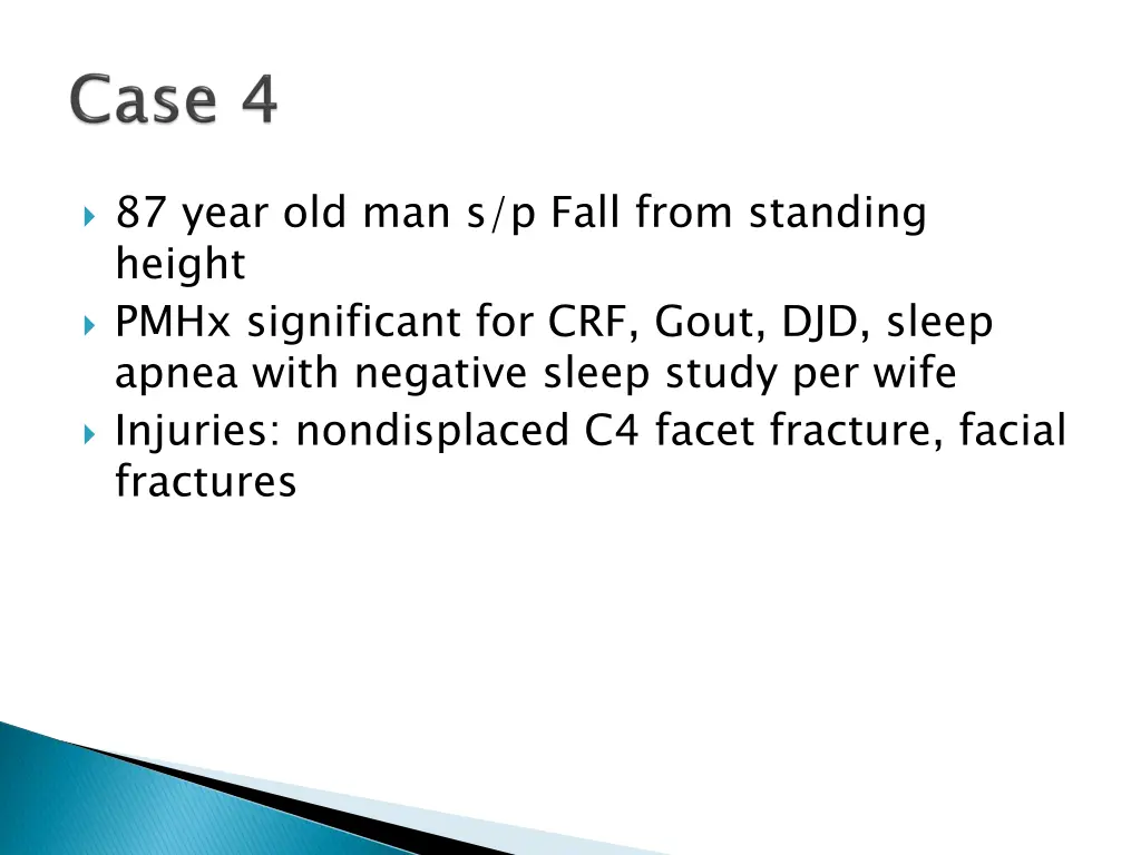 87 year old man s p fall from standing height