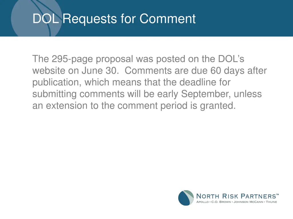 dol requests for comment 7