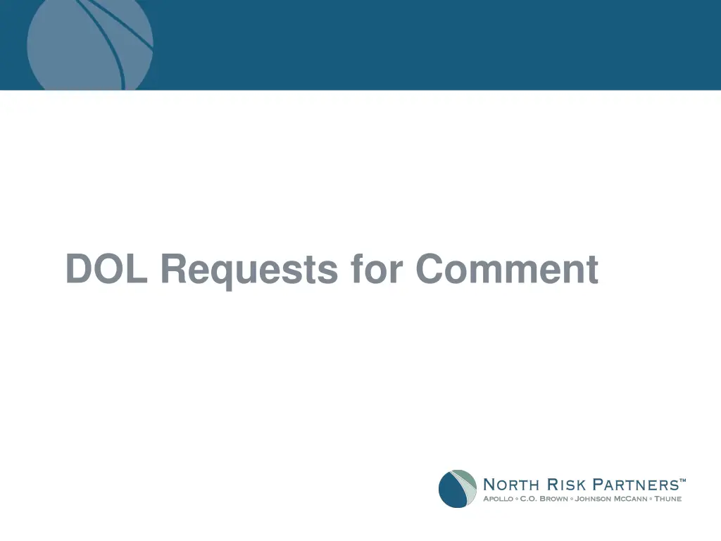 dol requests for comment