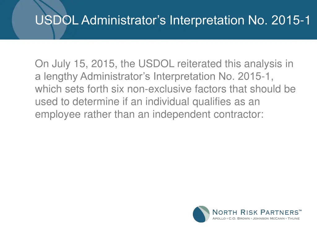 usdol administrator s interpretation no 2015 1 3