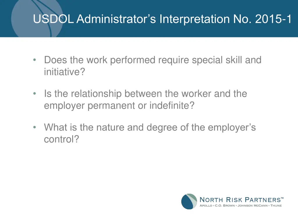 usdol administrator s interpretation no 2015 1 5