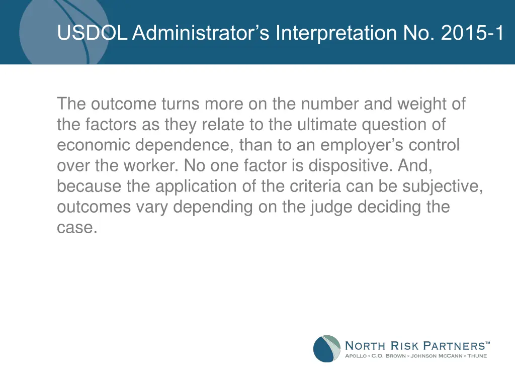 usdol administrator s interpretation no 2015 1 6