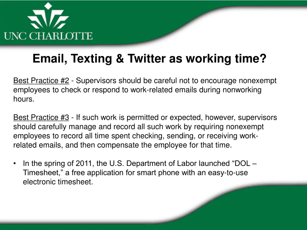 email texting twitter as working time 1