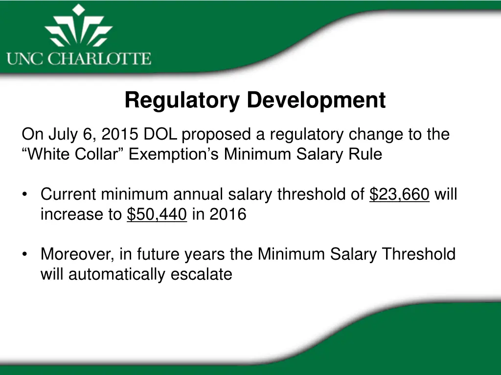 regulatory development