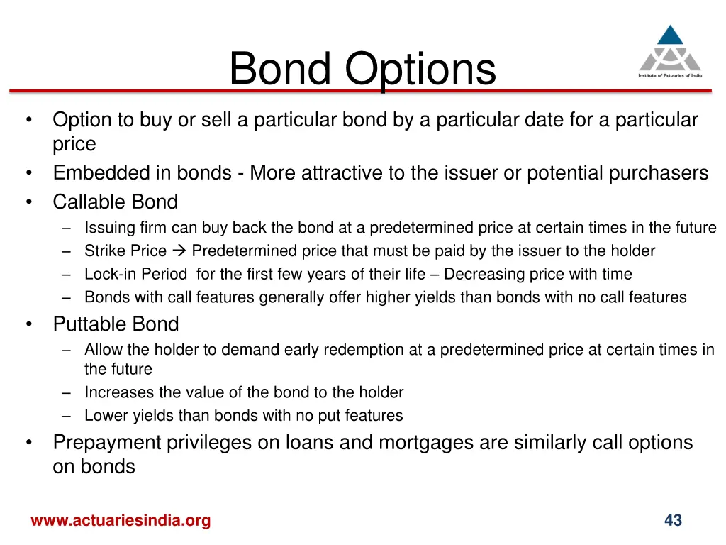 bond options