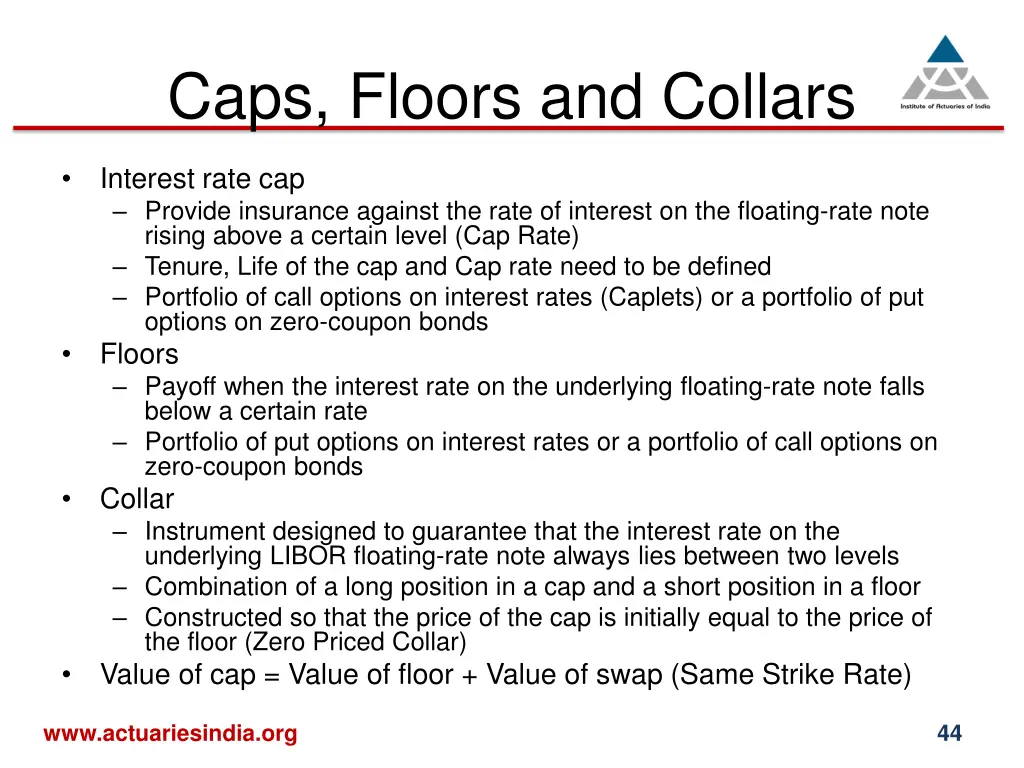 caps floors and collars