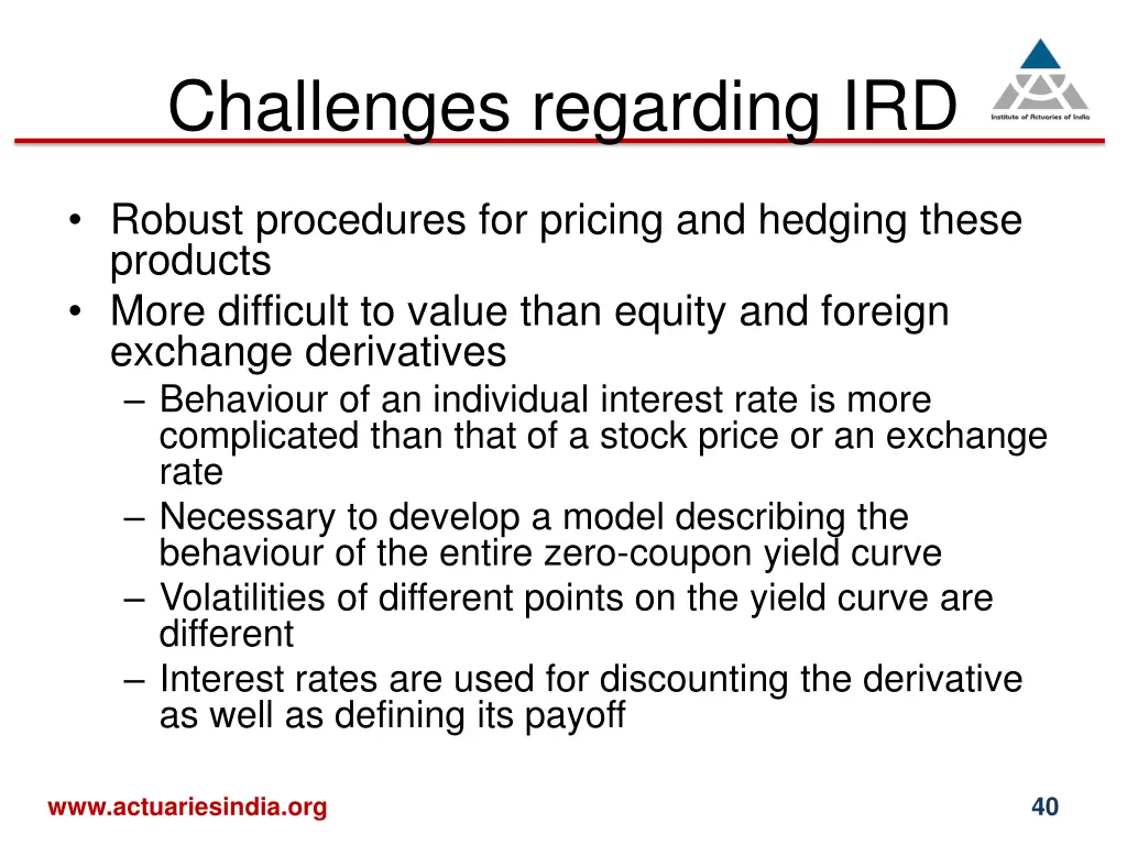 challenges regarding ird