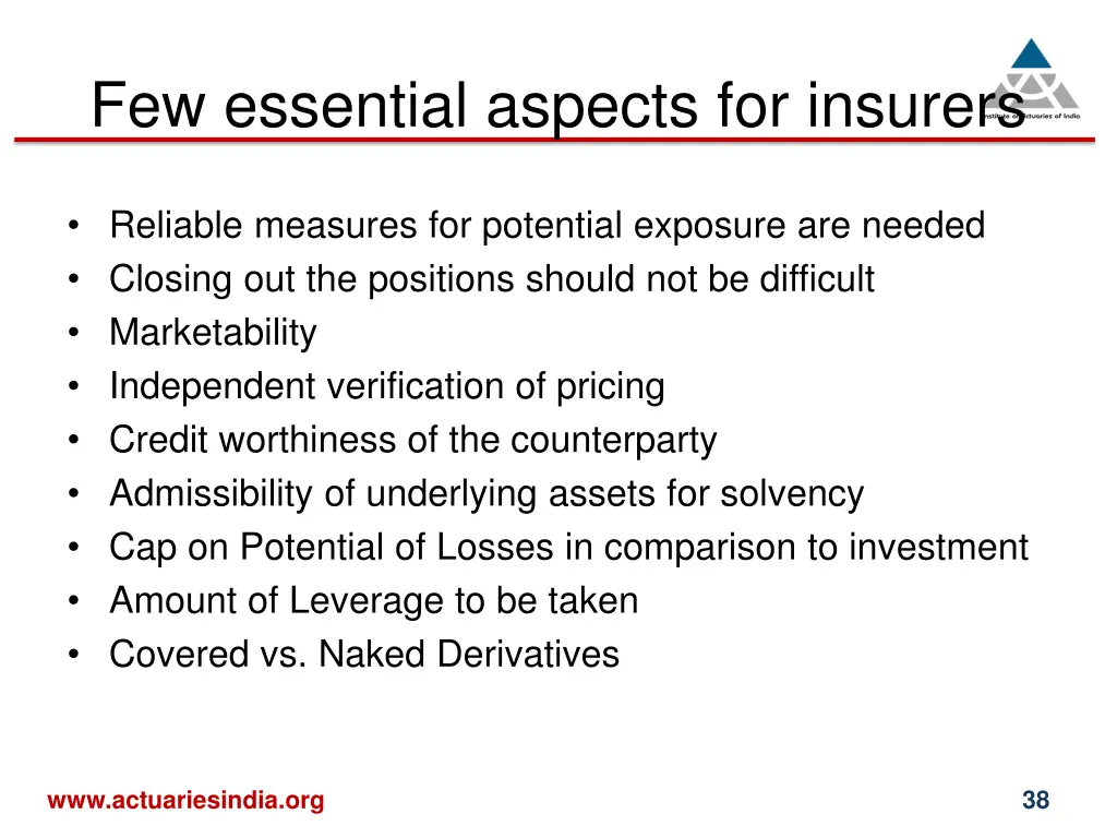 few essential aspects for insurers