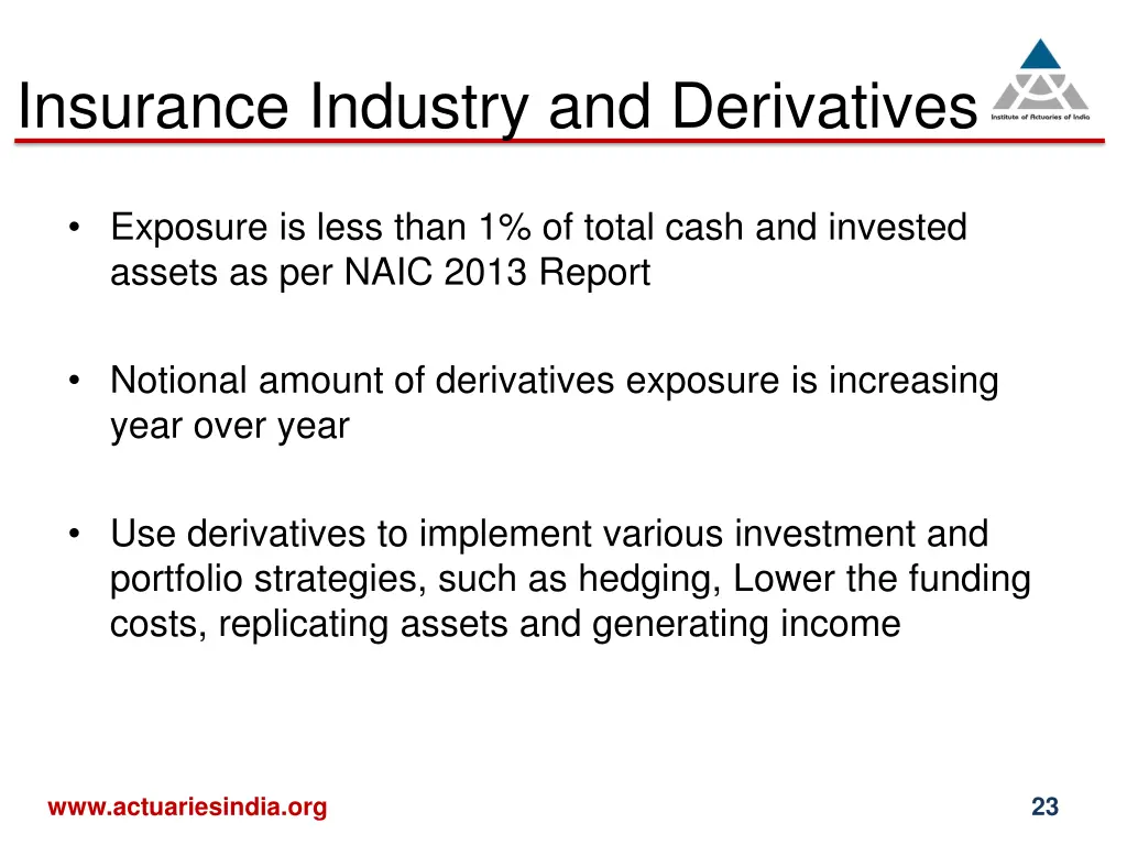 insurance industry and derivatives