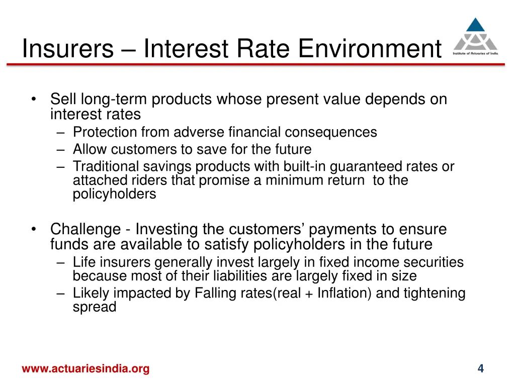 insurers interest rate environment