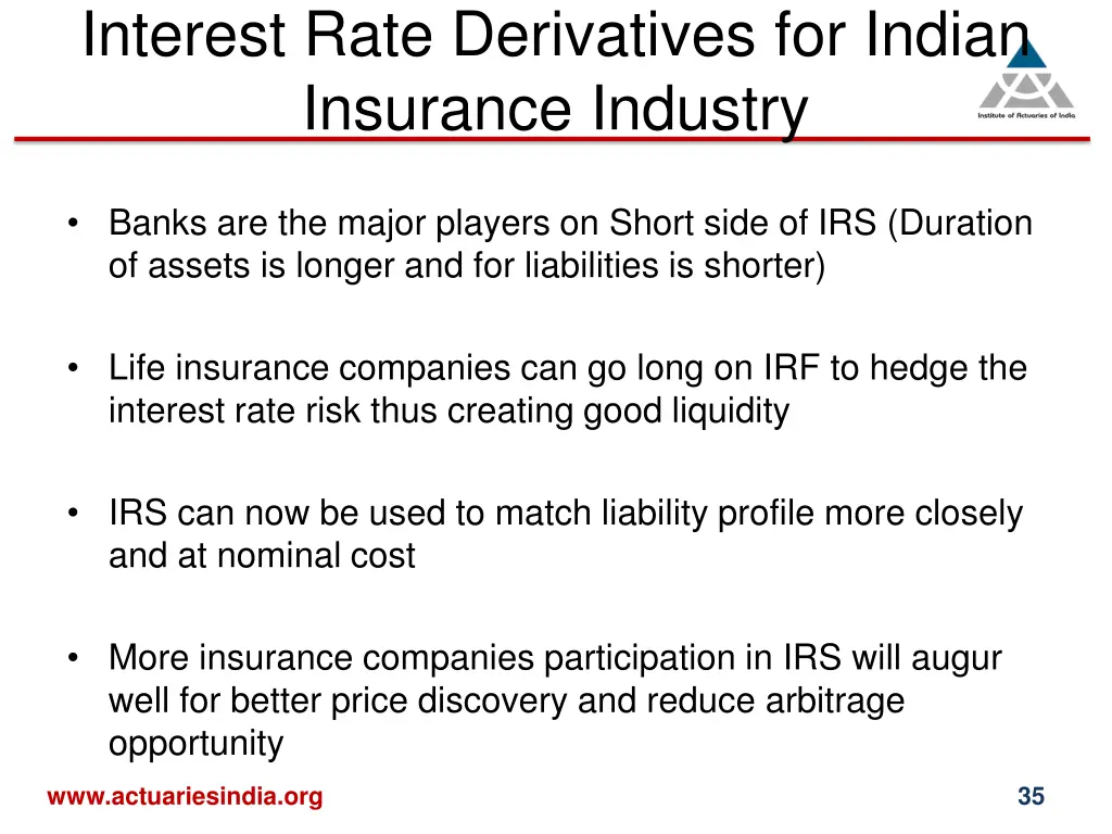 interest rate derivatives for indian insurance 1