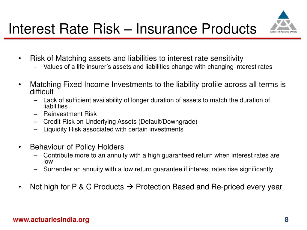 interest rate risk insurance products