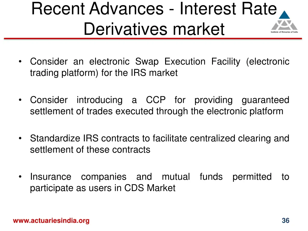 recent advances interest rate derivatives market