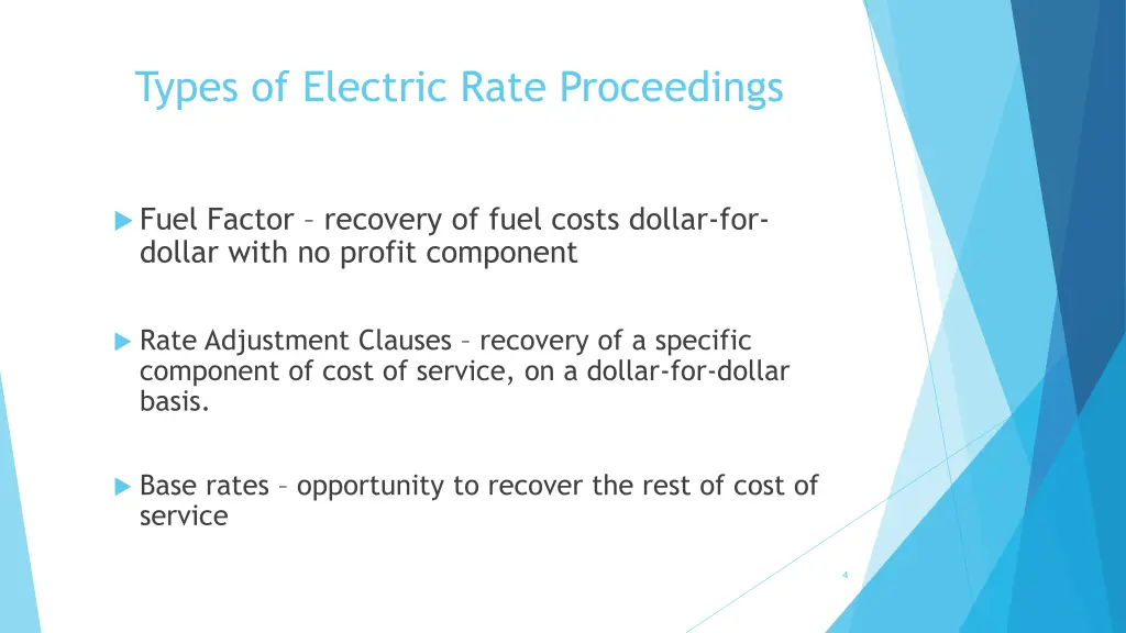 types of electric rate proceedings