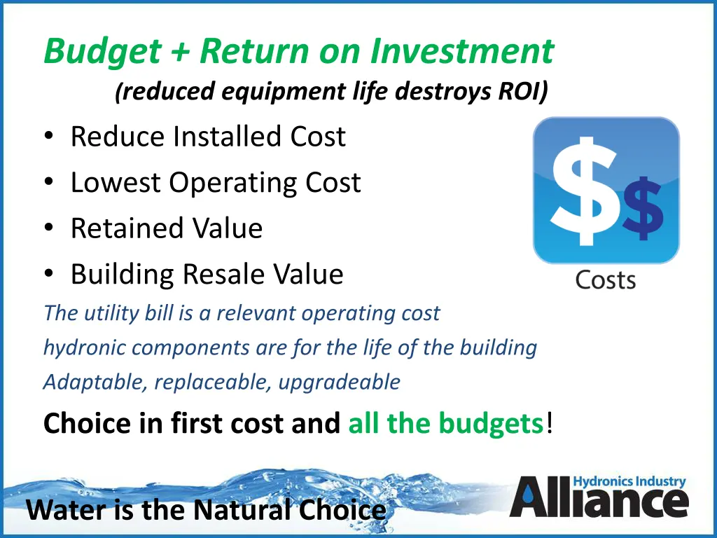 budget return on investment reduced equipment