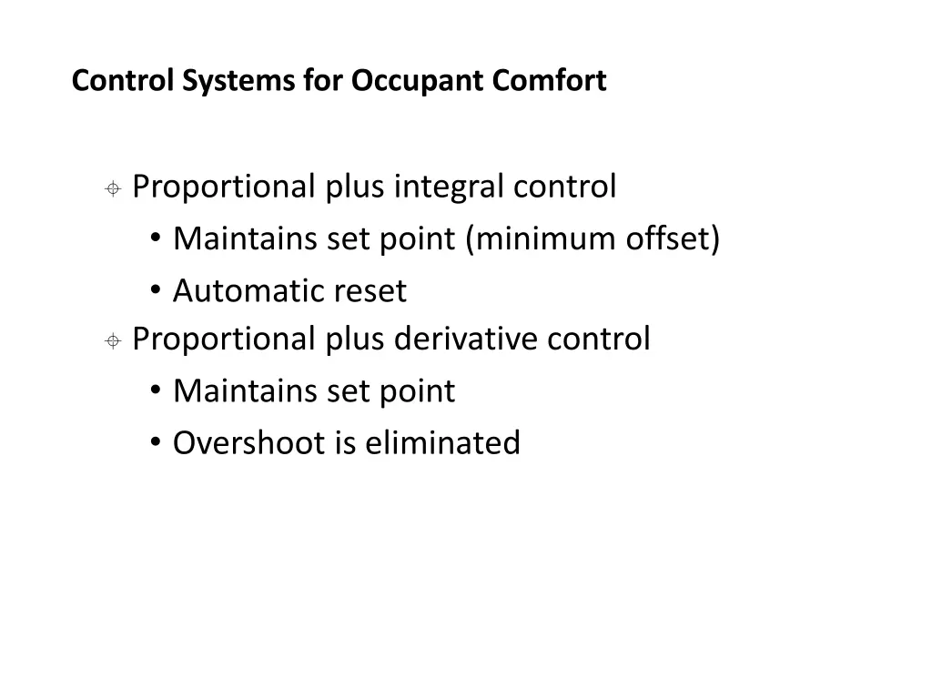 control systems for occupant comfort 11