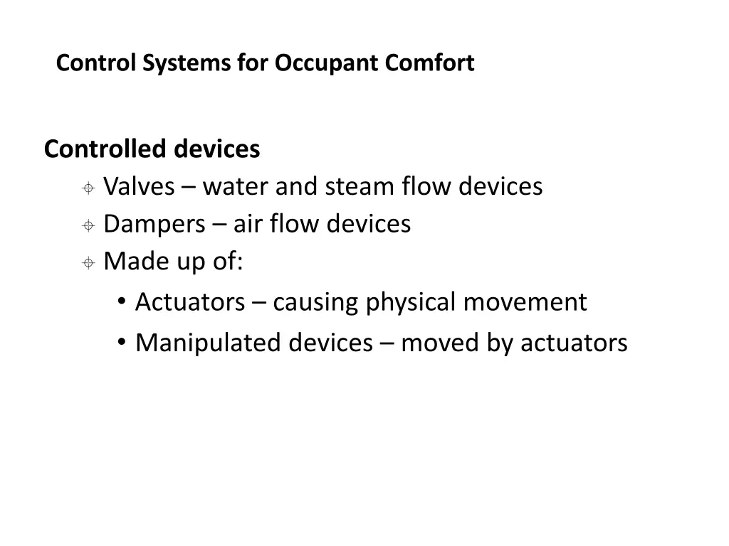 control systems for occupant comfort 12