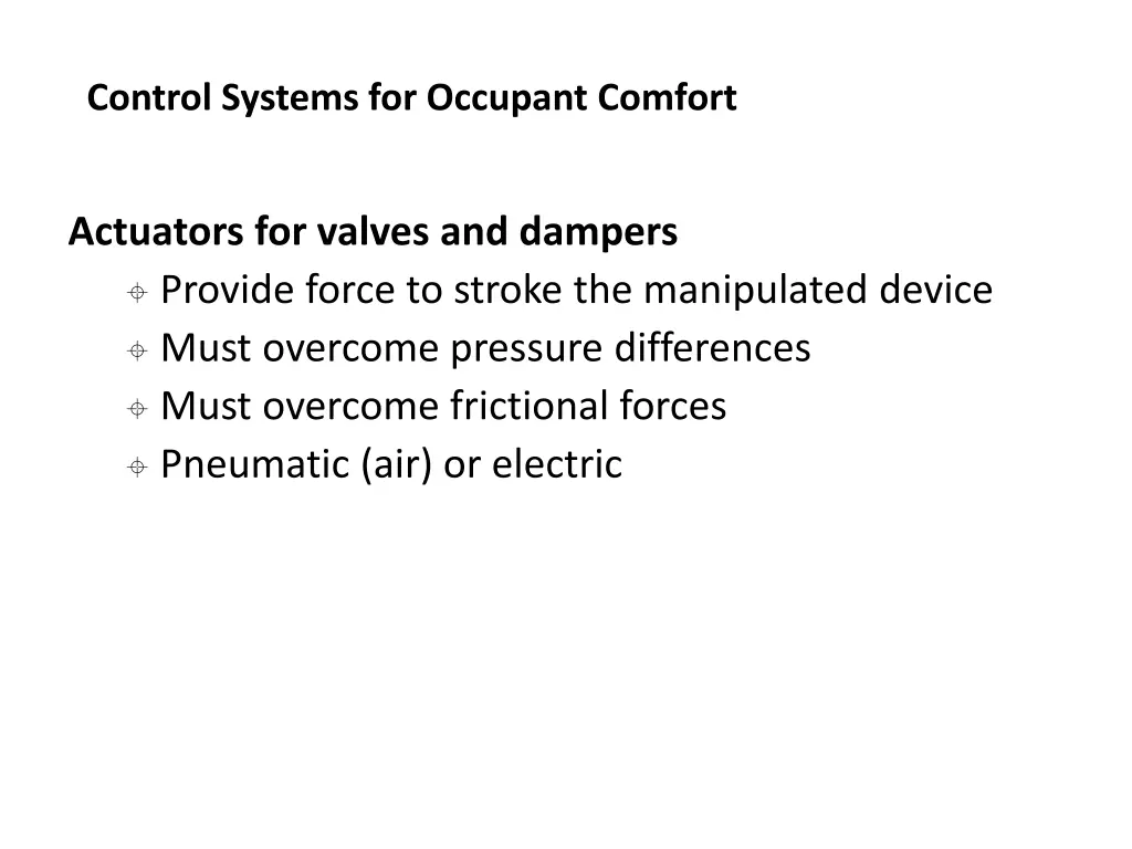 control systems for occupant comfort 15