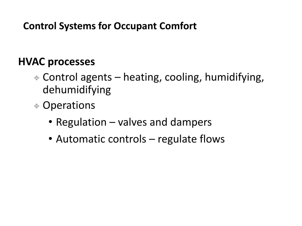 control systems for occupant comfort 16