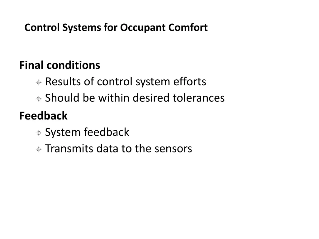 control systems for occupant comfort 17