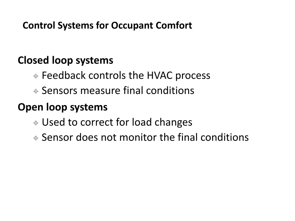 control systems for occupant comfort 18