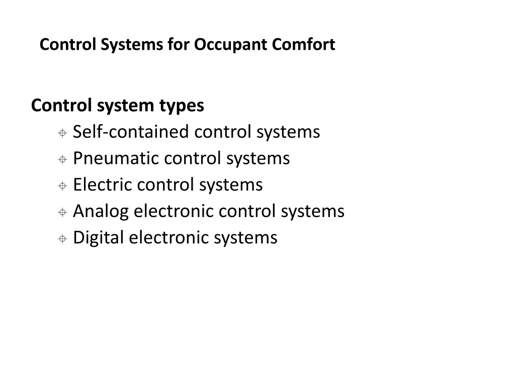 control systems for occupant comfort 4