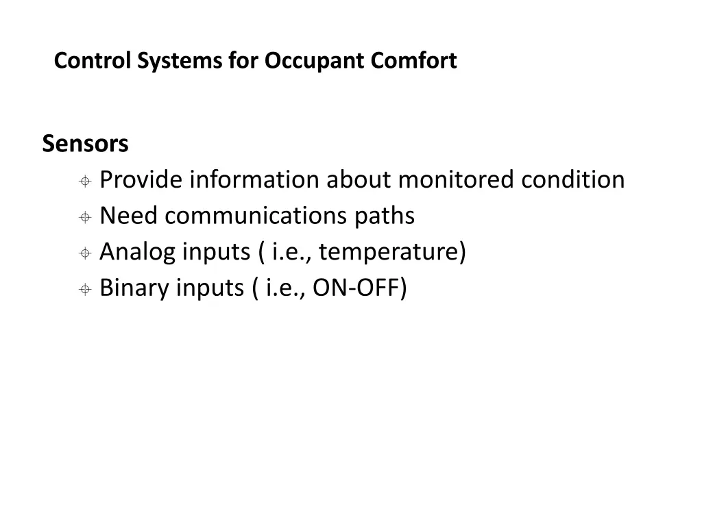 control systems for occupant comfort 5