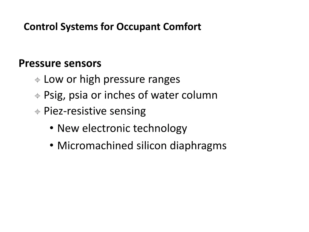 control systems for occupant comfort 7