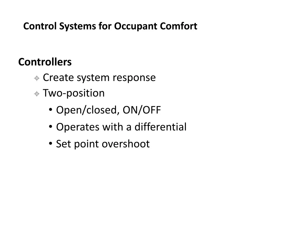 control systems for occupant comfort 8