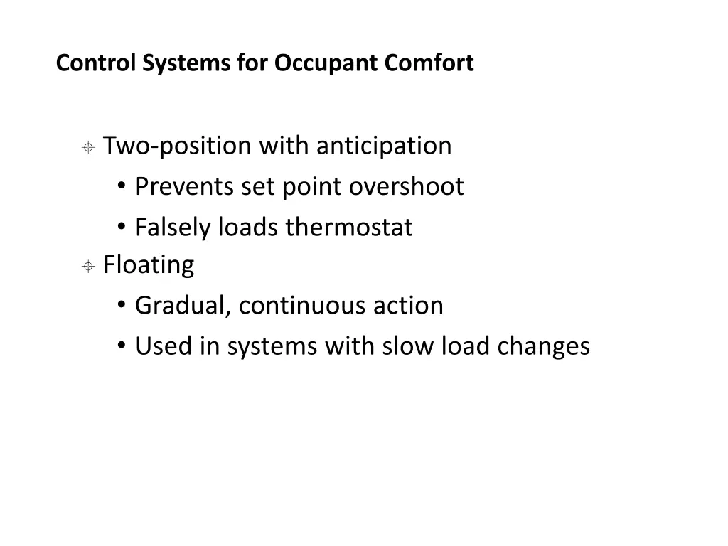 control systems for occupant comfort 9