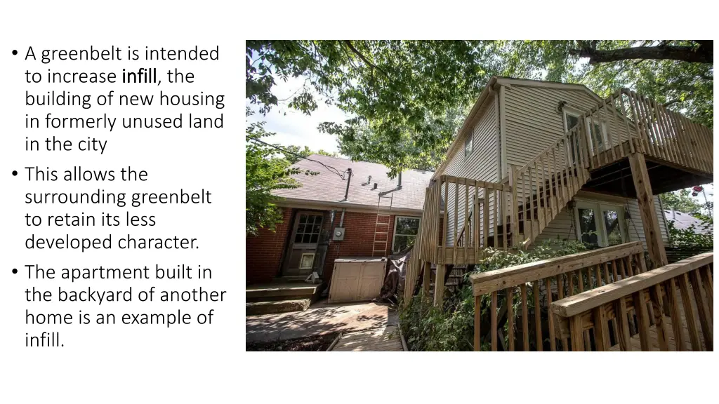 a greenbelt is intended to increase infill