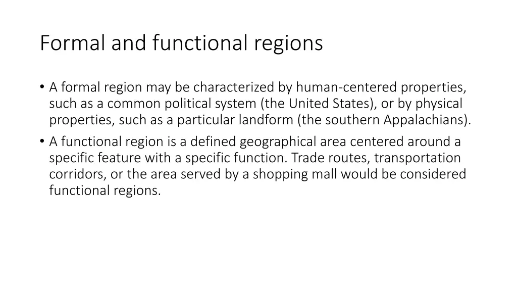 formal and functional regions