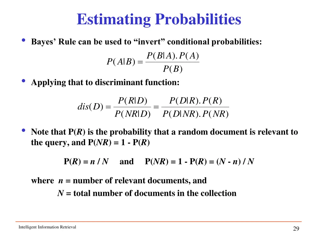 estimating probabilities