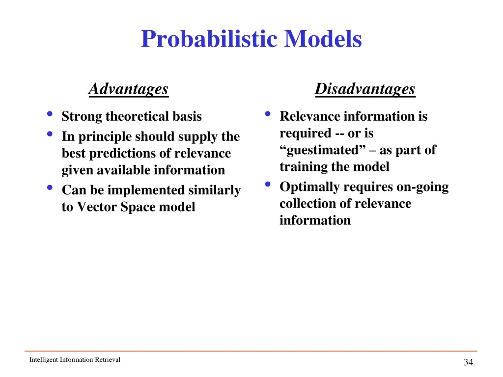 probabilistic models 1