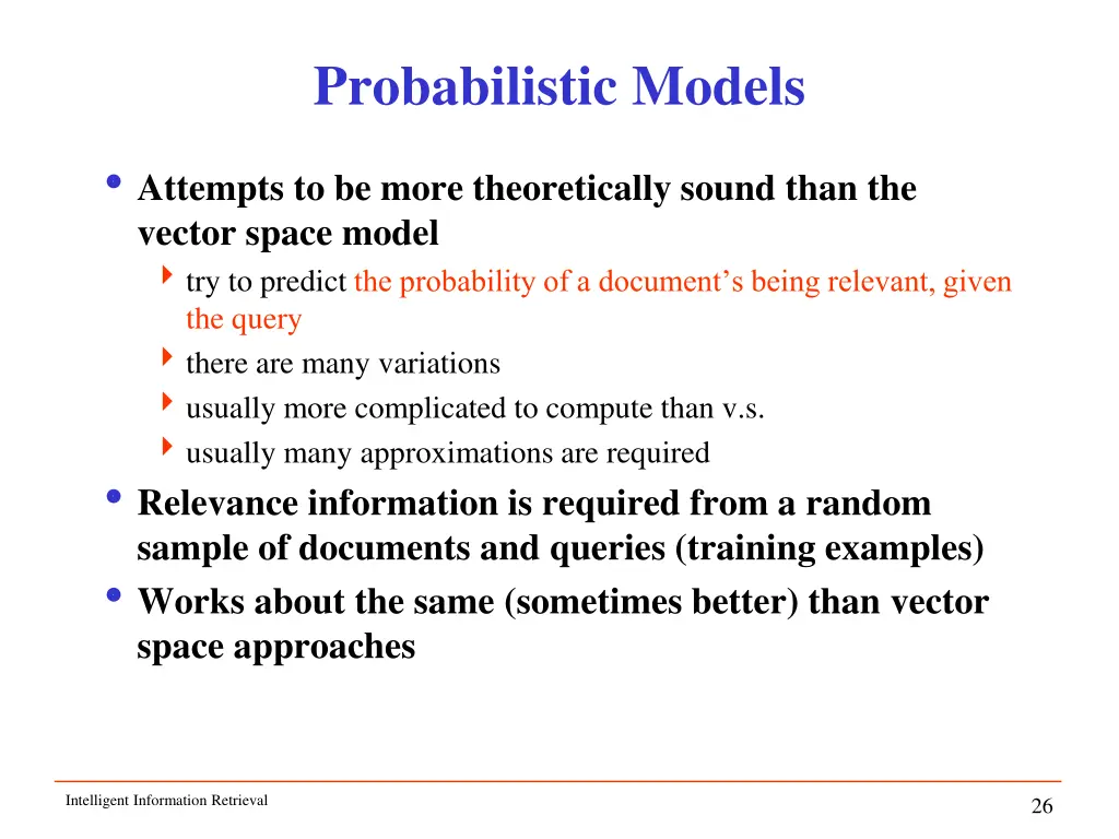 probabilistic models