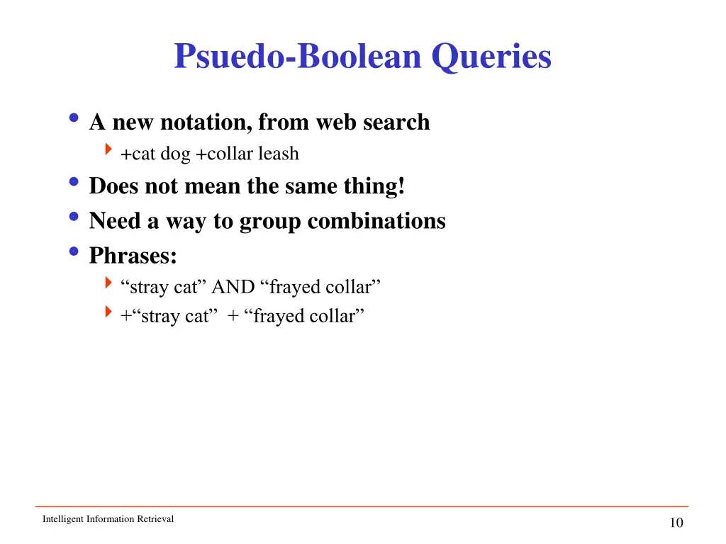 psuedo boolean queries