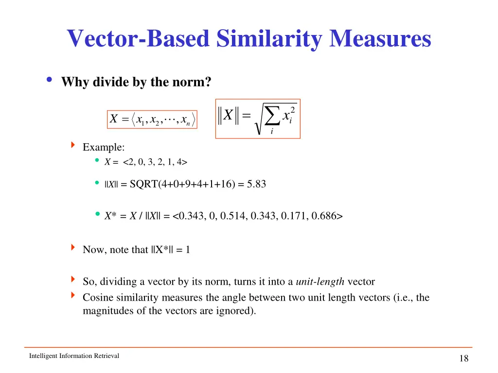 vector based similarity measures 1