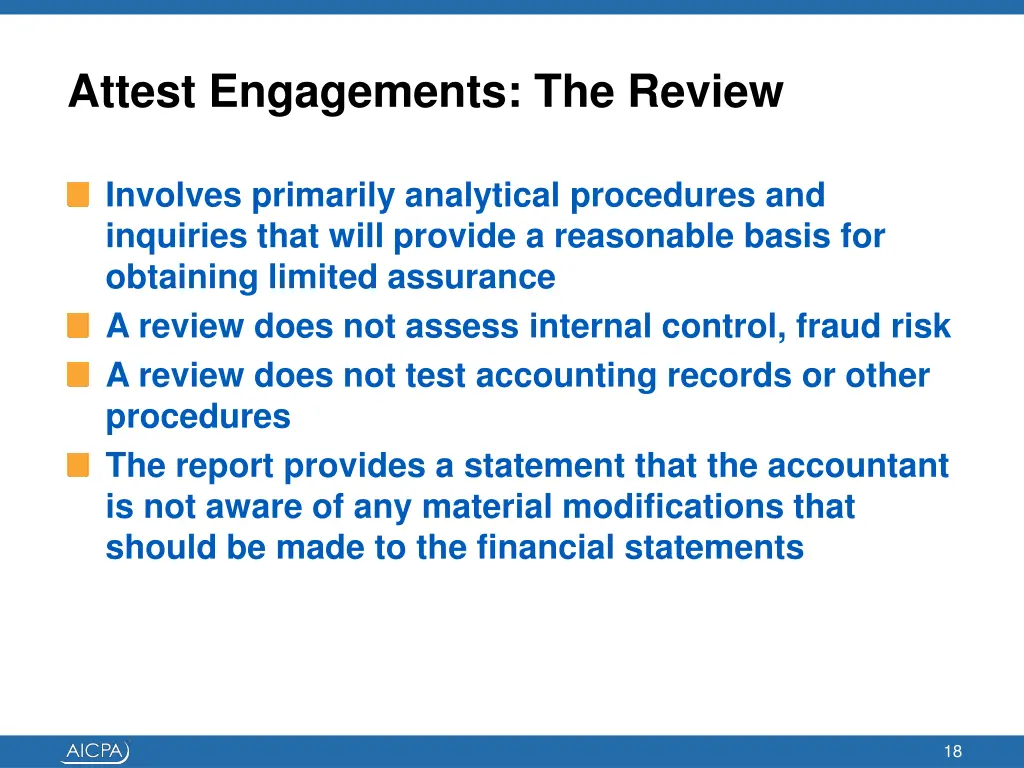 attest engagements the review