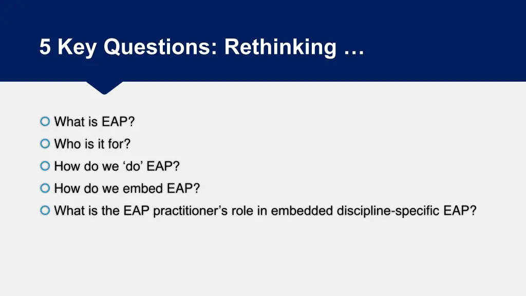 5 key questions rethinking