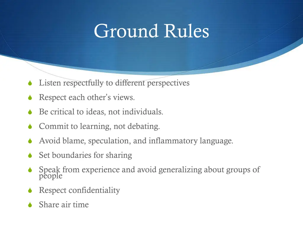 ground rules