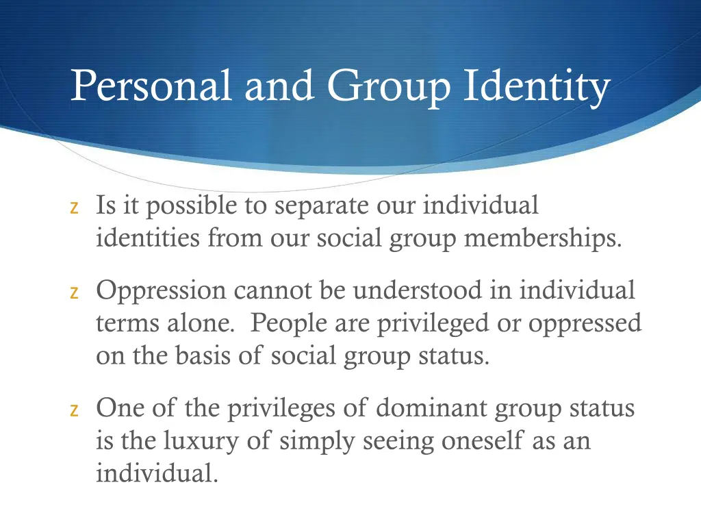 personal and group identity