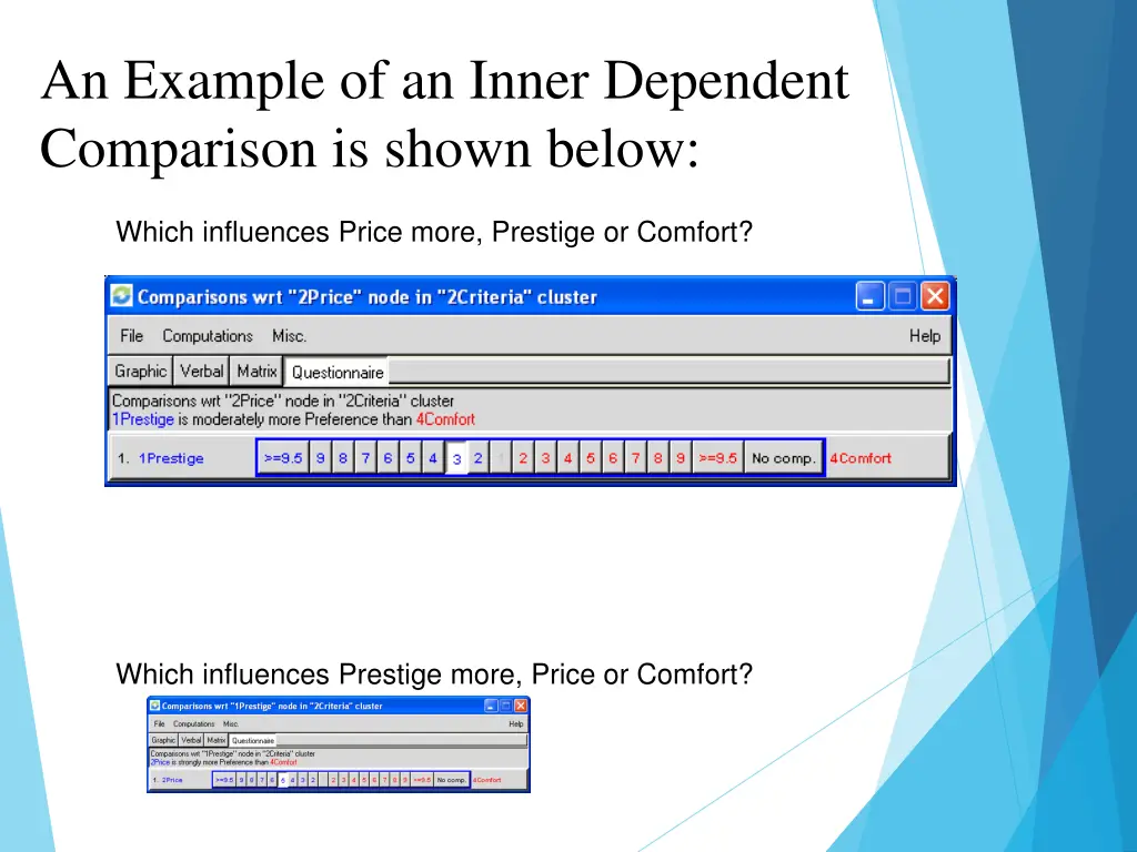 an example of an inner dependent comparison